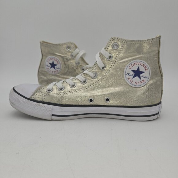 Converse Chuck Taylor All Star Hi Top Metallic Light Gold 153178F Women 9 Men 7 - Picture 7 of 11